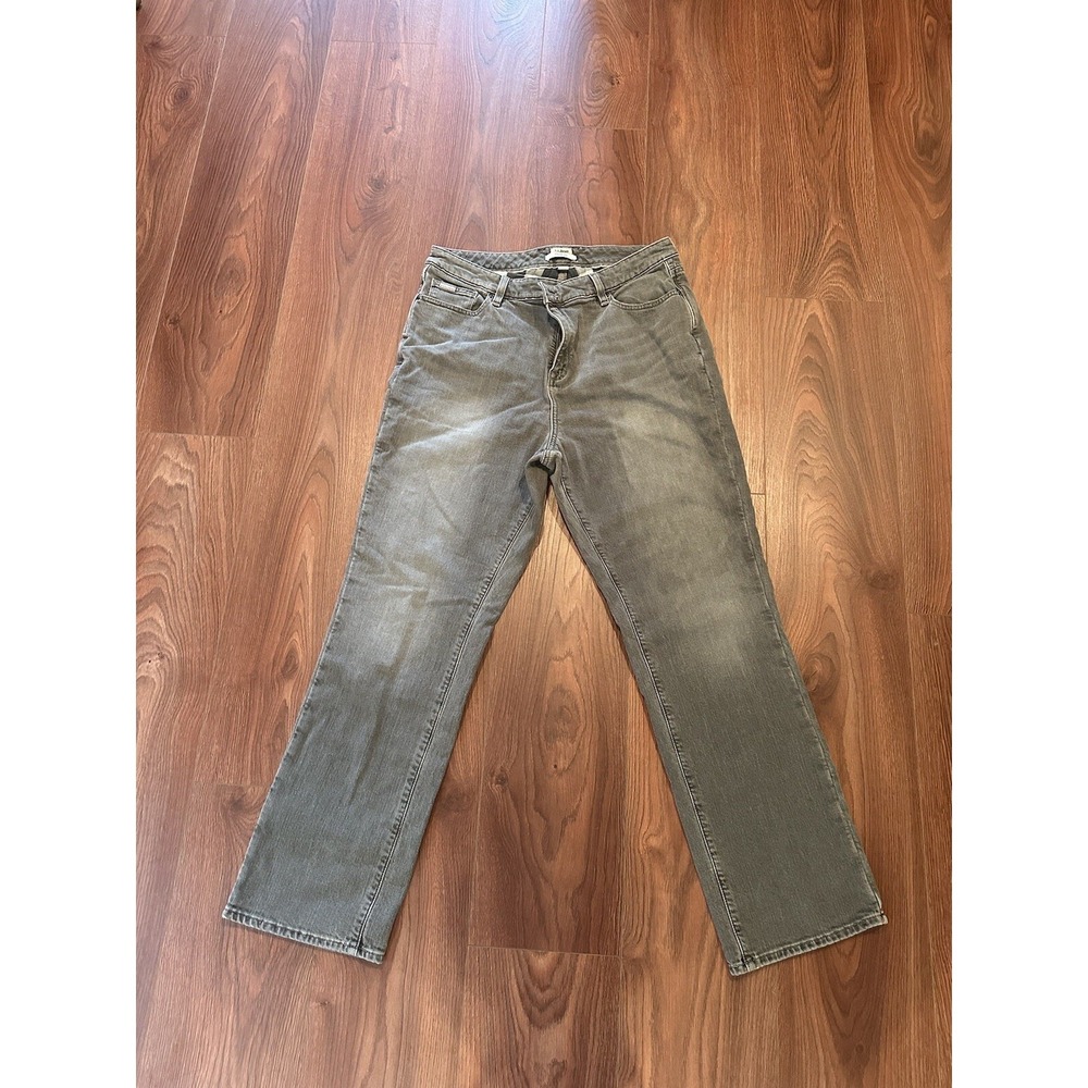 L.L. Bean Jeans Women's 14R Gray Denim Stretch Classic Fit Straight Leg‎ Zip Fly